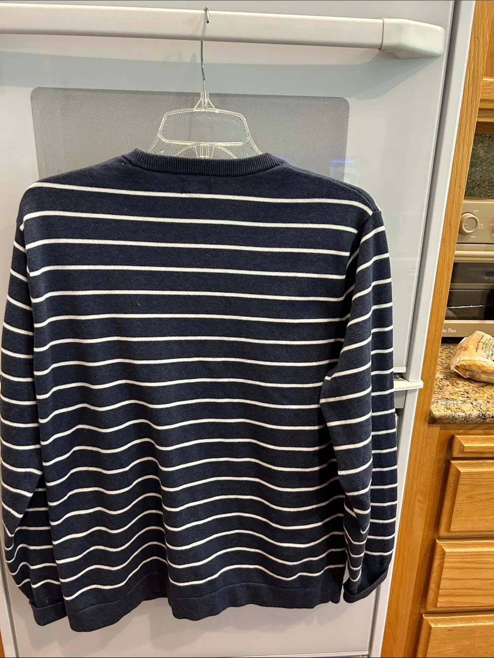 J.Crew Navy Stripe Crewneck Sweater